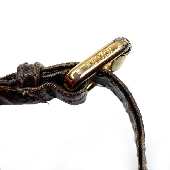 Fendi Zucca FF Platform Sandals Monogram Logo Brown Black Gladiator Sz 38 / 8 - Picture 6 of 13